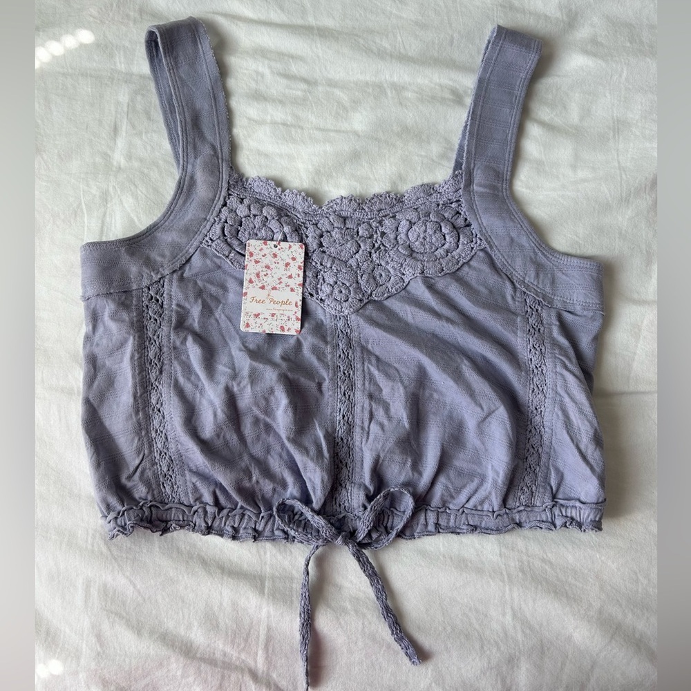 NWT Free people Sweet Something Tank, Frosted Lilac, Size S, BoHo Chic